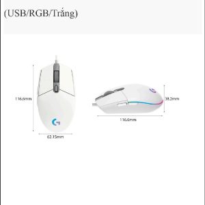 Chuột game Logitech G102 Gen2 White(USB/RGB/Trắng)